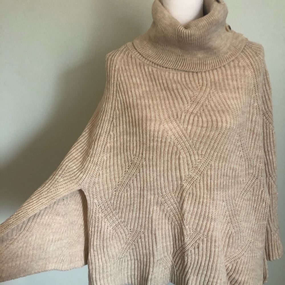 Cream sweater poncho